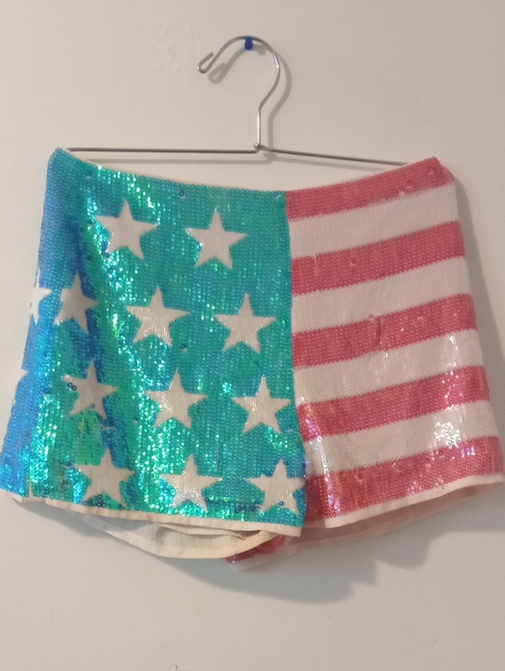 May &july Girls Sequin Star & Stripe Shorts in Teal and Pink